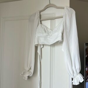 Princess Polly tie back blouse crop top